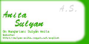 anita sulyan business card