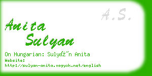 anita sulyan business card